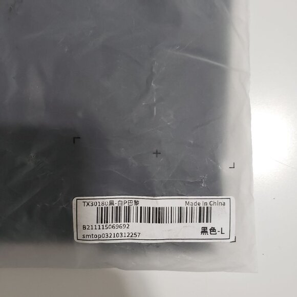 New Shein Manfinity Homme Men's Tee Paris Print in Black - Size Large - Picture 4 of 5